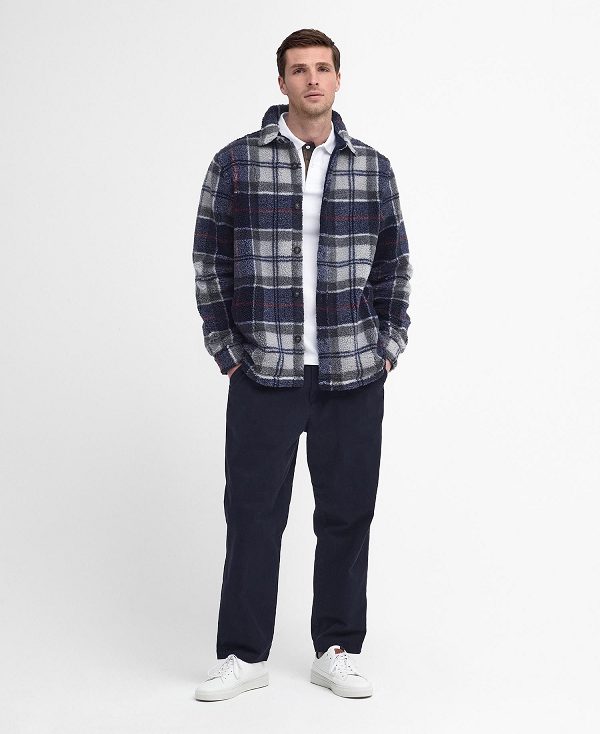 Barbour Bryson Tartan Fleece Overshirt Blue | BABO88007