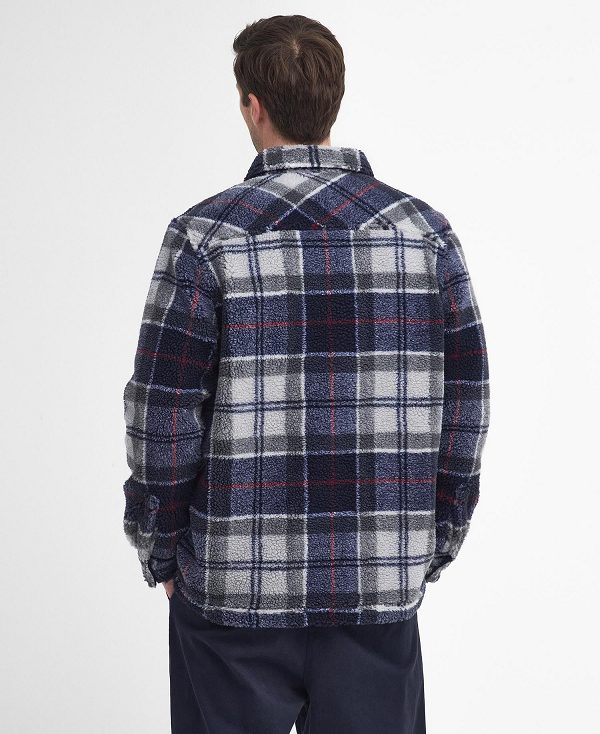 Barbour Bryson Tartan Fleece Overshirt Blue | BABO88007