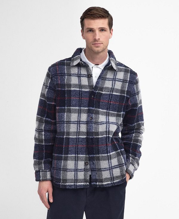 Barbour Bryson Tartan Fleece Overshirt Blue | BABO88007