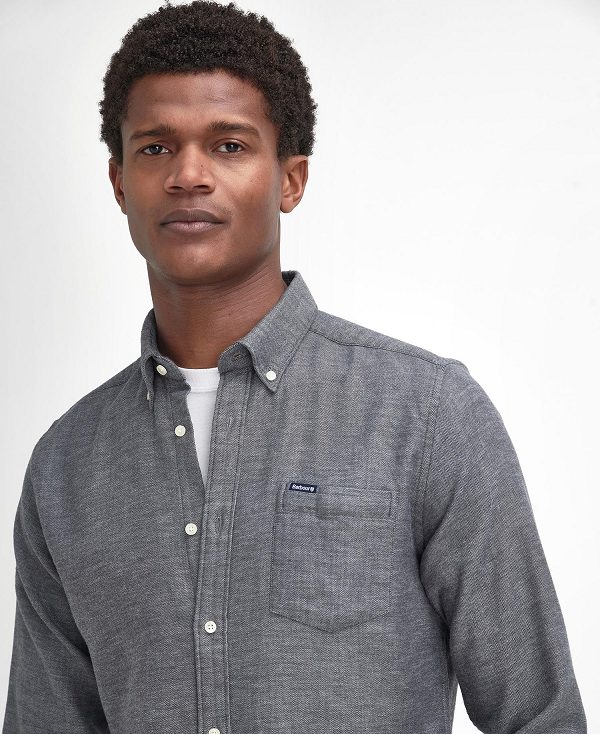 Barbour Buckley Tailored Long-sleeved Shirt Grey | BABO87932