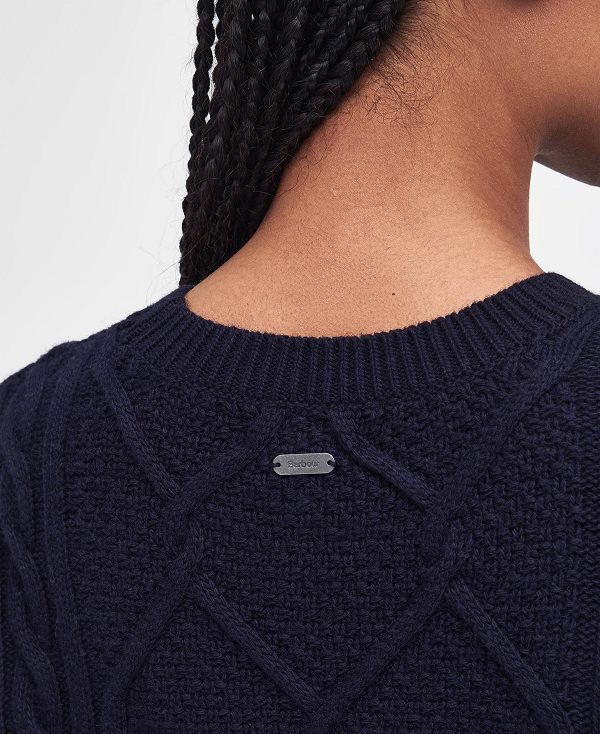 Barbour Burne Argyle Crew Neck Jumper Classic Navy | BABO89707