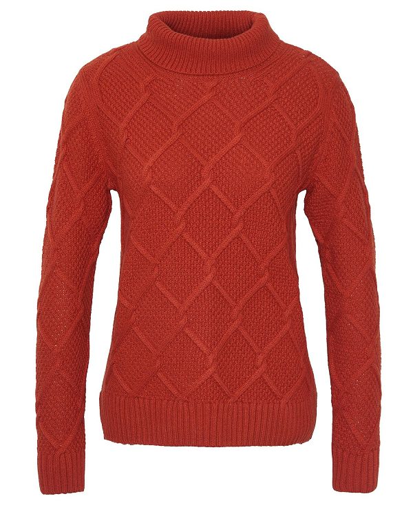 Barbour Burne Roll Neck Jumper Spiced Pumpkin | BABO89765