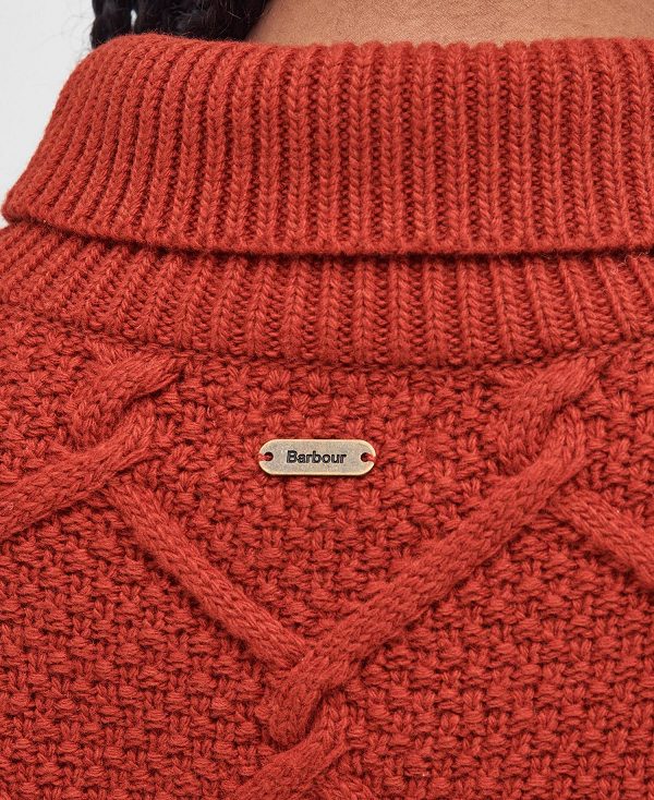 Barbour Burne Roll Neck Jumper Spiced Pumpkin | BABO89765