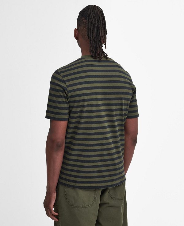 Barbour Caddick Striped T-shirt Green | BABO88391