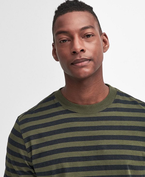 Barbour Caddick Striped T-shirt Green | BABO88391