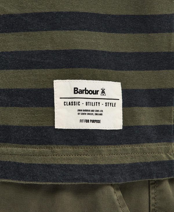 Barbour Caddick Striped T-shirt Green | BABO88391