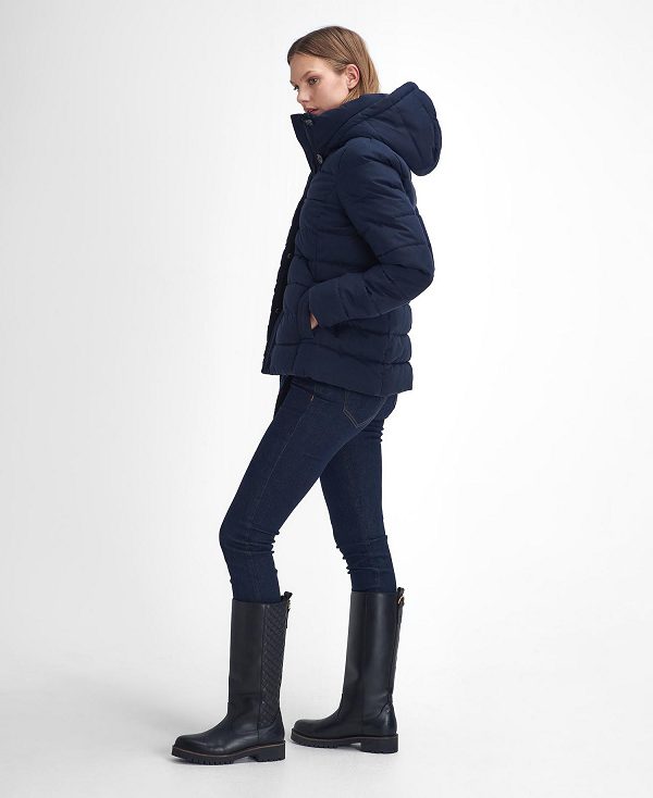 Barbour Camellia Puffer Jacket Dark Navy | BABO89352