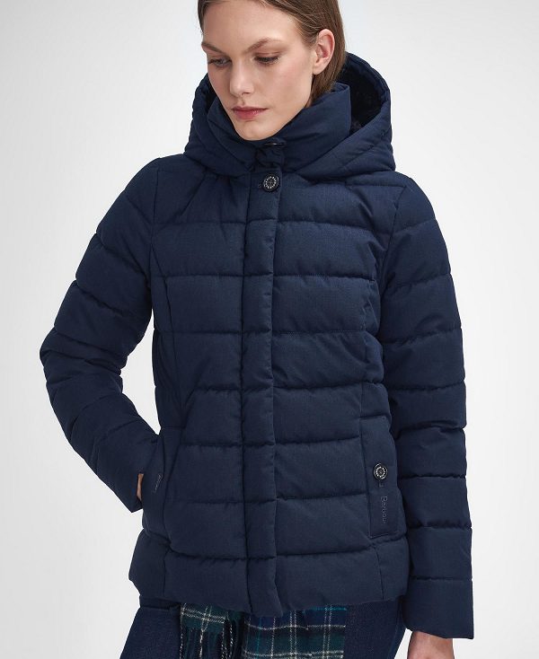 Barbour Camellia Puffer Jacket Dark Navy | BABO89352