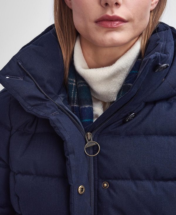 Barbour Camellia Puffer Jacket Dark Navy | BABO89352