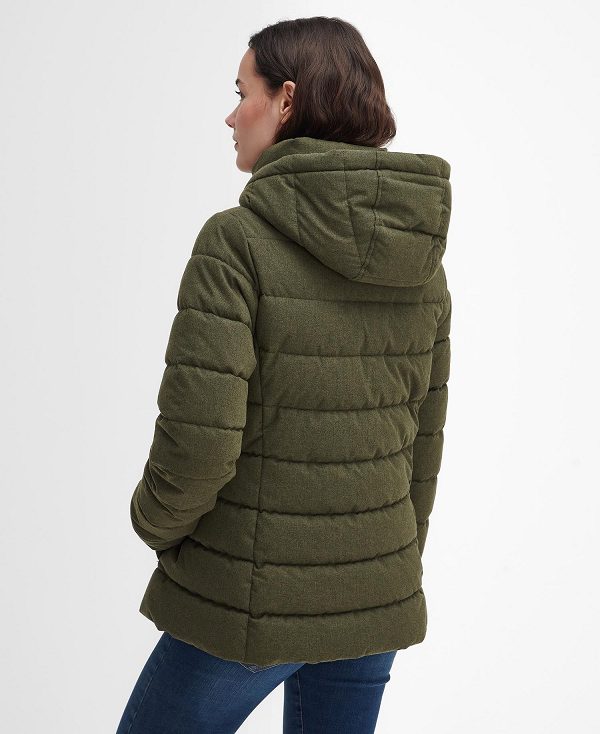 Barbour Camellia Puffer Jacket Olive | BABO89354