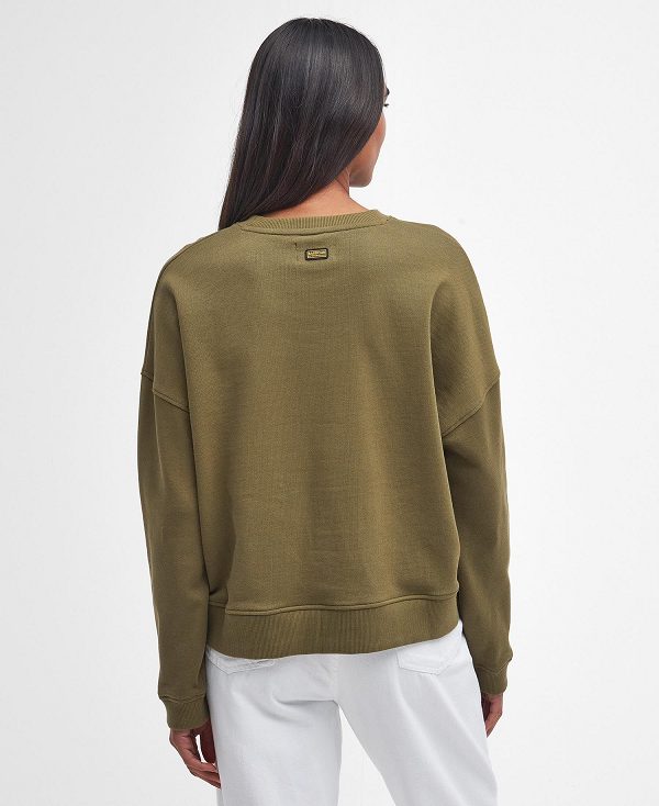 Barbour Carla Logo Sweatshirt Khaki | BABO89801