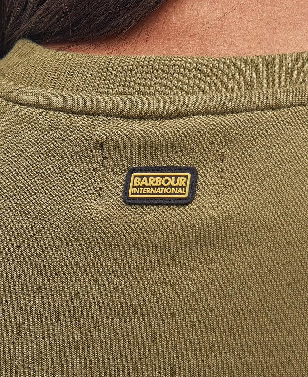 Barbour Carla Logo Sweatshirt Khaki | BABO89801