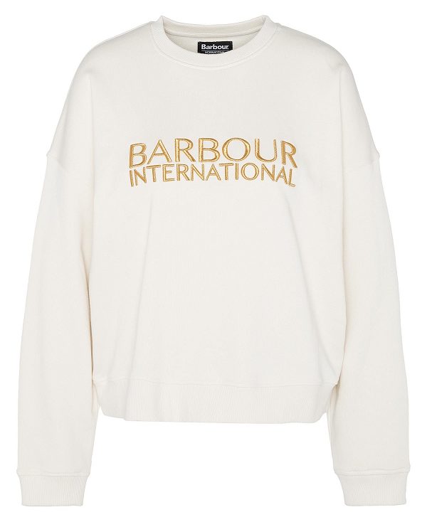 Barbour Carla Logo Sweatshirt Light Stone | BABO89800