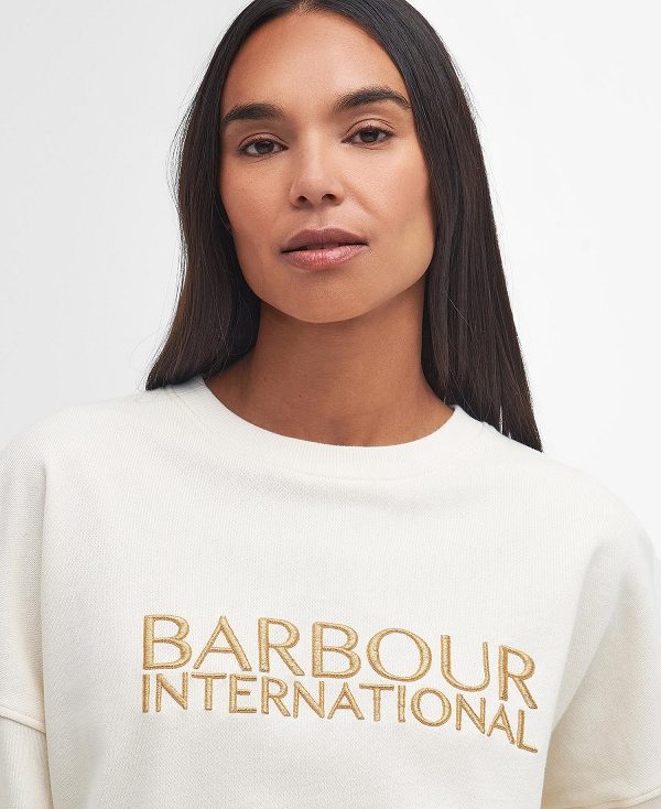 Barbour Carla Logo Sweatshirt Light Stone | BABO89800