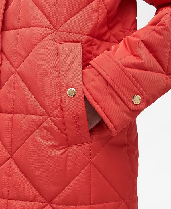 Barbour Carolina Quilted Jacket Blaze Red/Muted | BABO89292