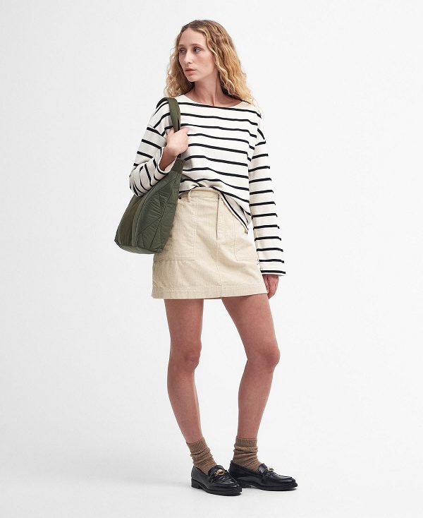 Barbour Caroline Striped Sweatshirt Eggshell Stripe | BABO89808