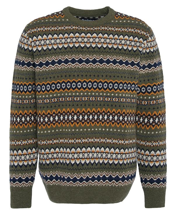 Barbour Case Fair Isle Jumper Green | BABO88531