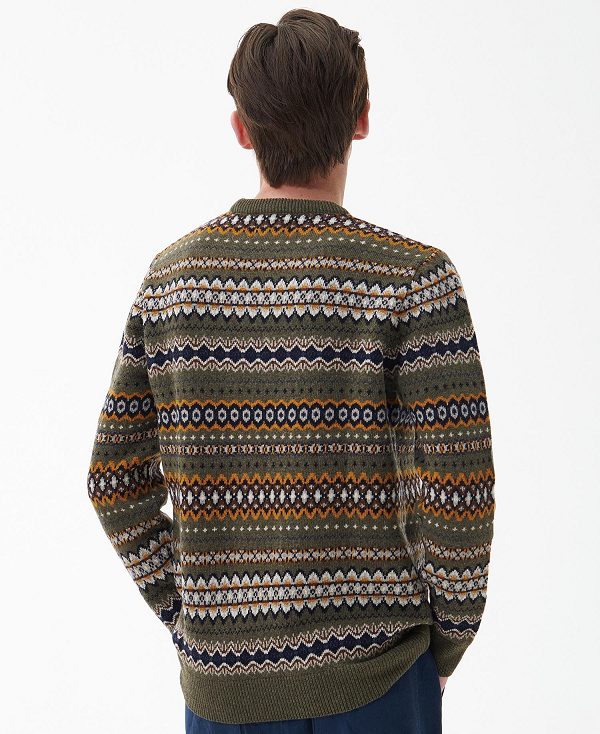 Barbour Case Fair Isle Jumper Green | BABO88531