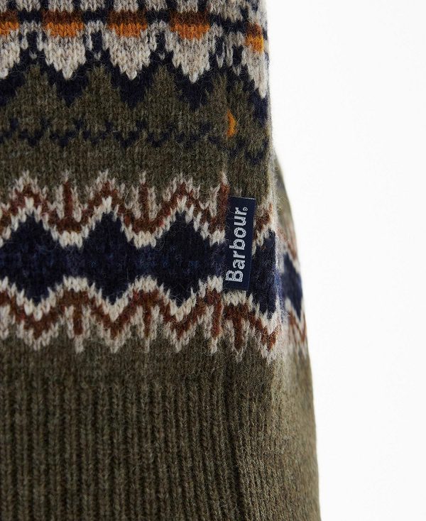 Barbour Case Fair Isle Jumper Green | BABO88531