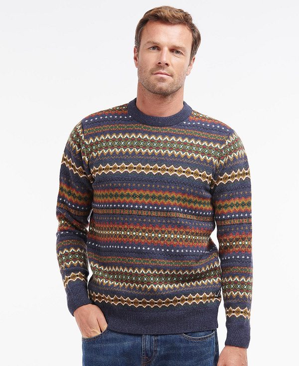 Barbour Case Fair Isle Jumper Midnight | BABO88534