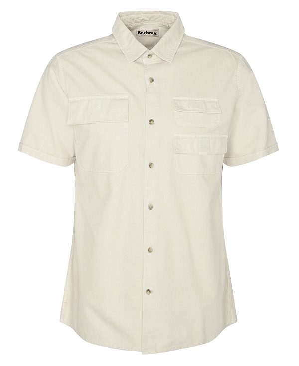 Barbour Catterick Short-sleeved Oxford Shirt Rainy Day | BABO87784