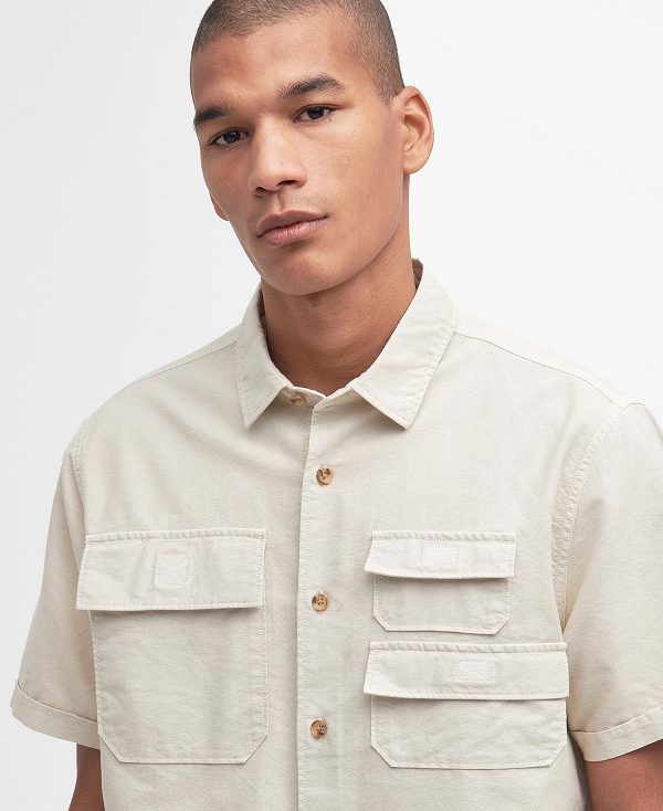 Barbour Catterick Short-sleeved Oxford Shirt Rainy Day | BABO87784