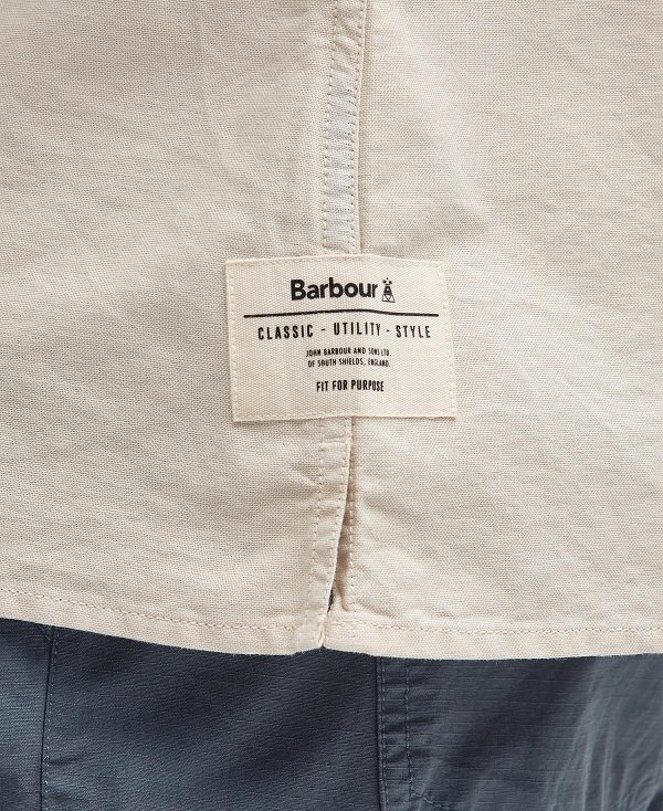 Barbour Catterick Short-sleeved Oxford Shirt Rainy Day | BABO87784