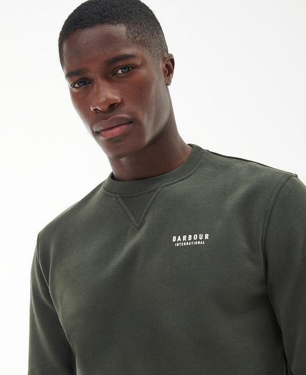 Barbour Charlton Crew Neck Sweatshirt Green | BABO88425