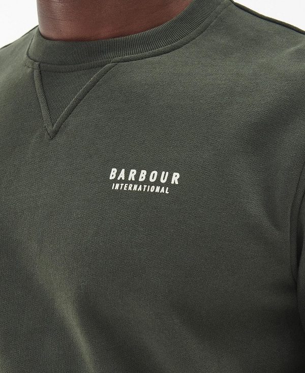 Barbour Charlton Crew Neck Sweatshirt Green | BABO88425