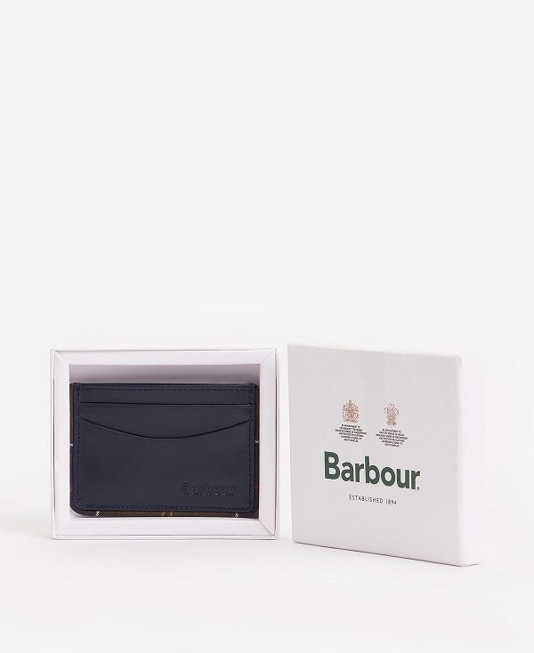 Barbour Chatton Leather Card Holder Navy/Classic | BABO89174