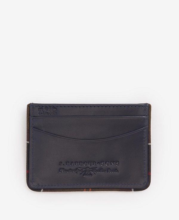 Barbour Chatton Leather Card Holder Navy/Classic | BABO89174