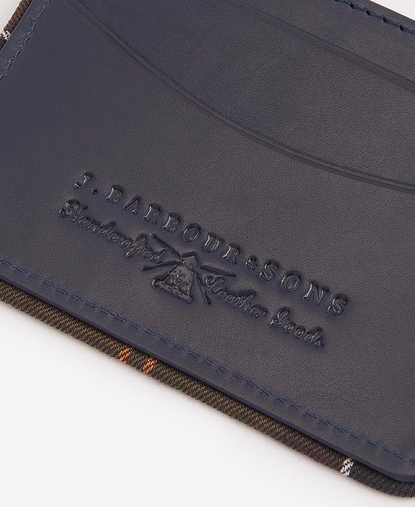 Barbour Chatton Leather Card Holder Navy/Classic | BABO89174