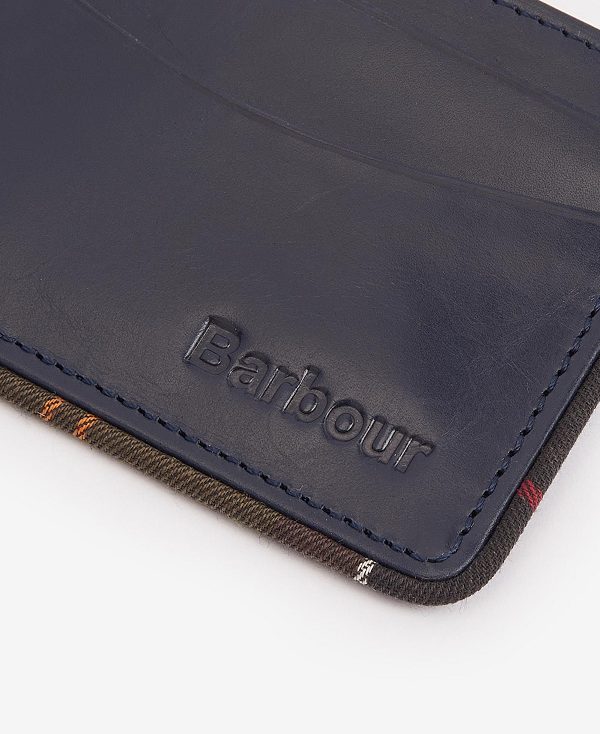 Barbour Chatton Leather Card Holder Navy/Classic | BABO89174