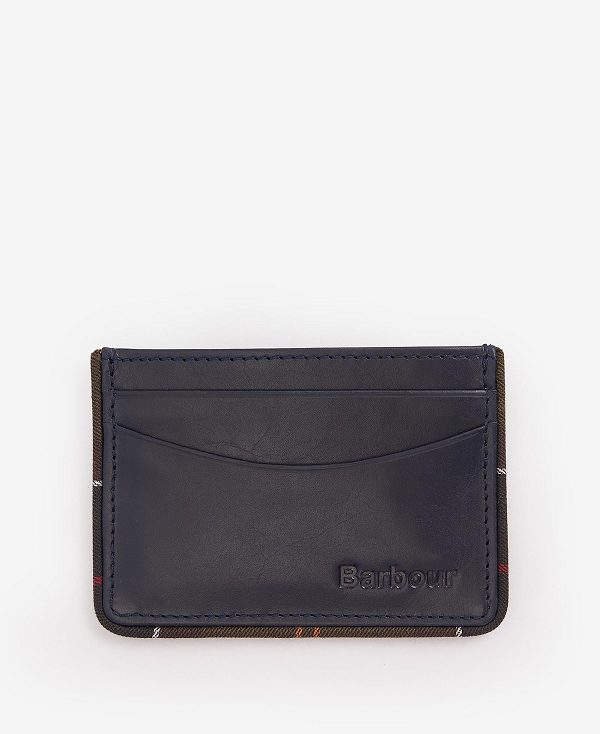 Barbour Chatton Leather Card Holder Navy/Classic | BABO89174