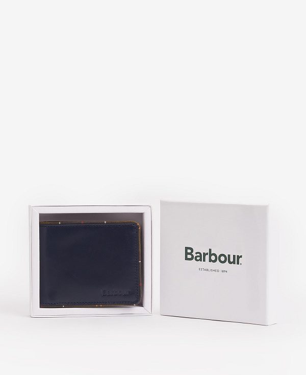 Barbour Chatton Leather Wallet Navy/Classic | BABO89172