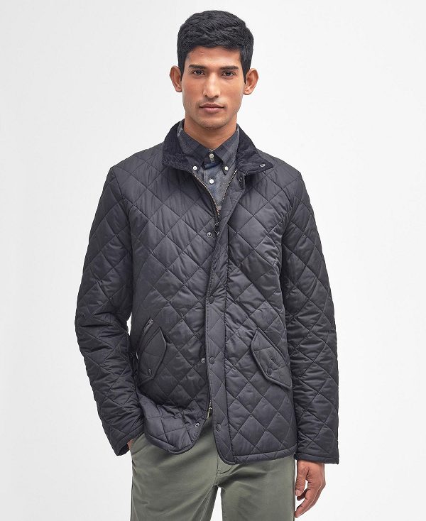 Barbour Chelsea Sportsquilt Jacket Black | BABO87317