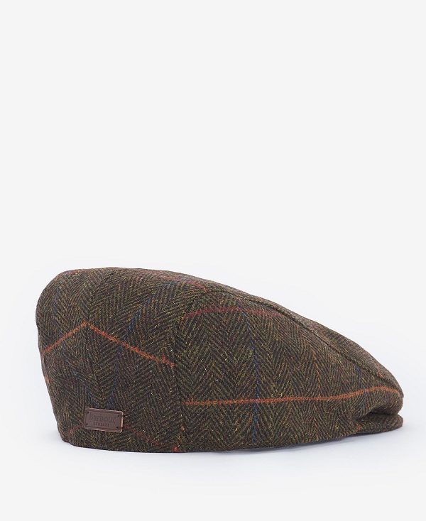 Barbour Cheviot Flat Cap Dark Green Check | BABO89009