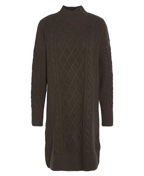 Barbour Clarence Knitted Dress Olive | BABO89640