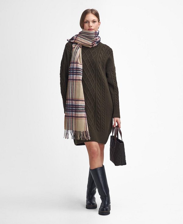 Barbour Clarence Knitted Dress Olive | BABO89640