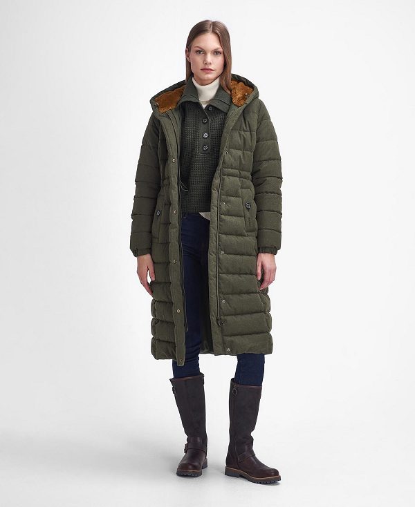 Barbour Clarence Puffer Jacket Olive | BABO89361