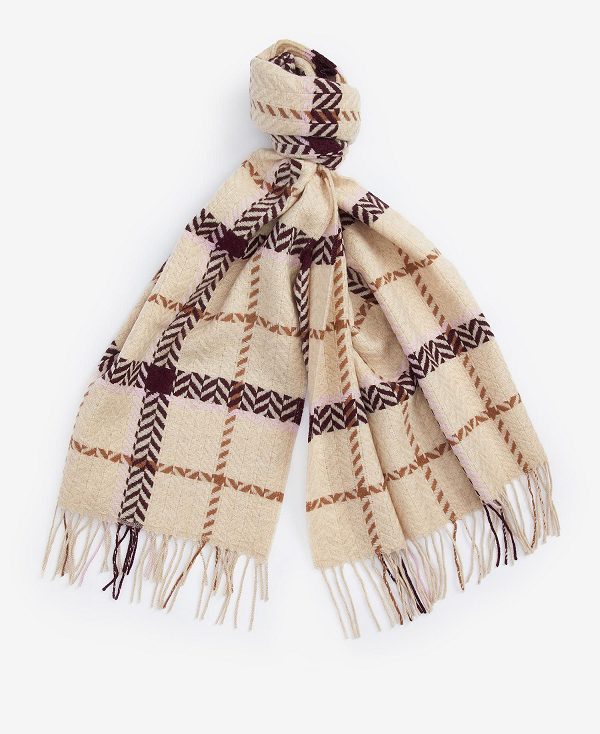 Barbour Claudette Herringbone Scarf Soft Mint | BABO90077