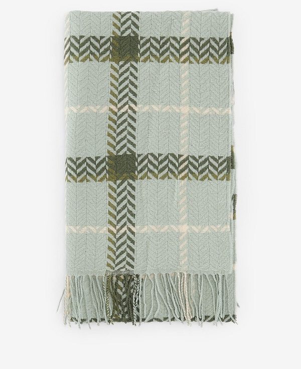 Barbour Claudette Herringbone Scarf Soft Mint | BABO90078