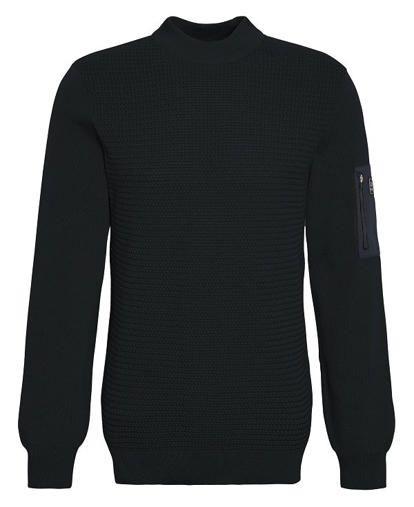 Barbour Clayton Crew-neck Jumper Black | BABO88604