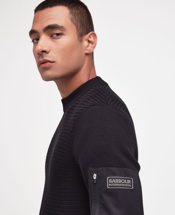 Barbour Clayton Crew-neck Jumper Black | BABO88604