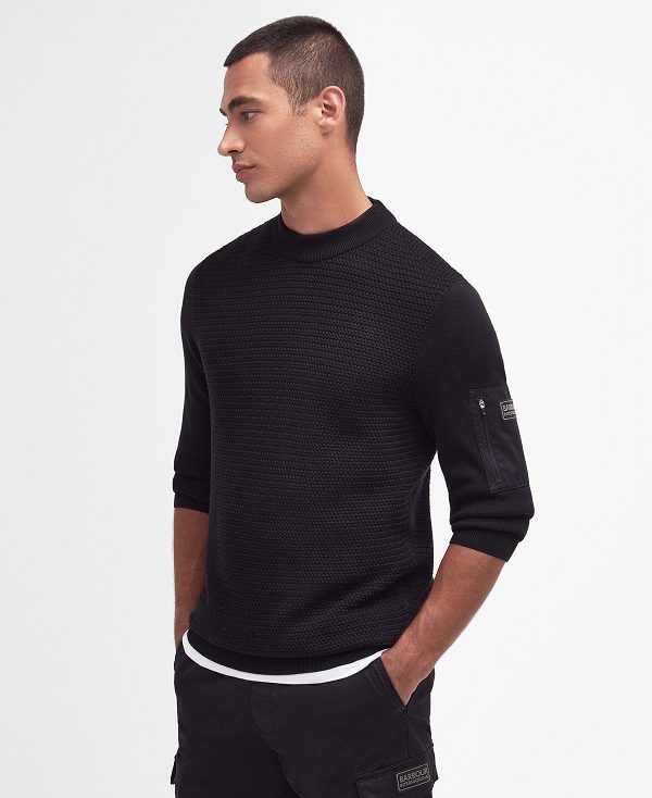 Barbour Clayton Crew-neck Jumper Black | BABO88604