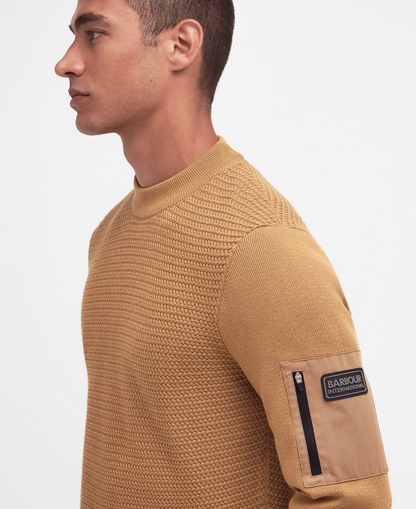 Barbour Clayton Crew-neck Jumper Desert | BABO88603