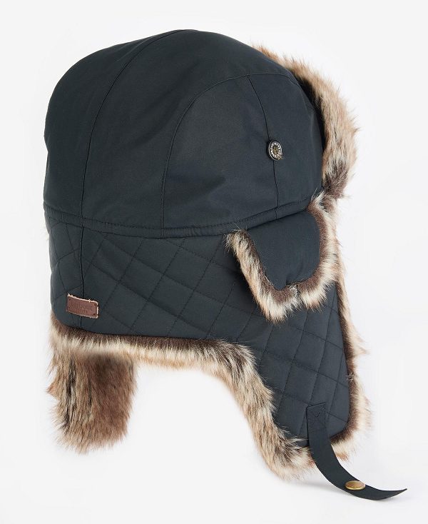 Barbour Cleadon Trapper Hat Dark Olive | BABO89039