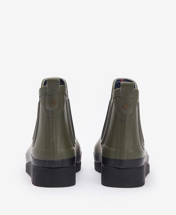 Barbour Clifton Wedge Ankle Wellingtons Olive/Black | BABO89939