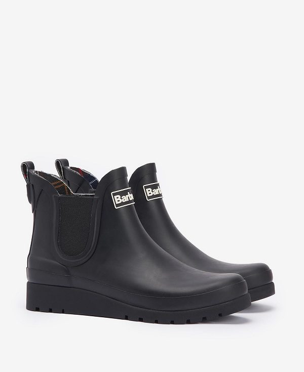 Barbour Clifton Wedge Ankle Wellingtons Classic Black | BABO89941