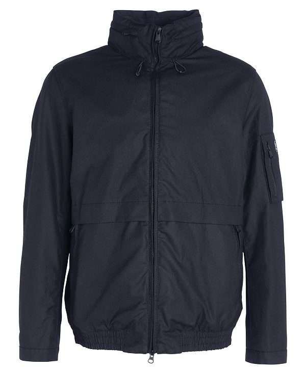 Barbour Colstone Waxed Bomber Jacket Classic Black | BABO87194